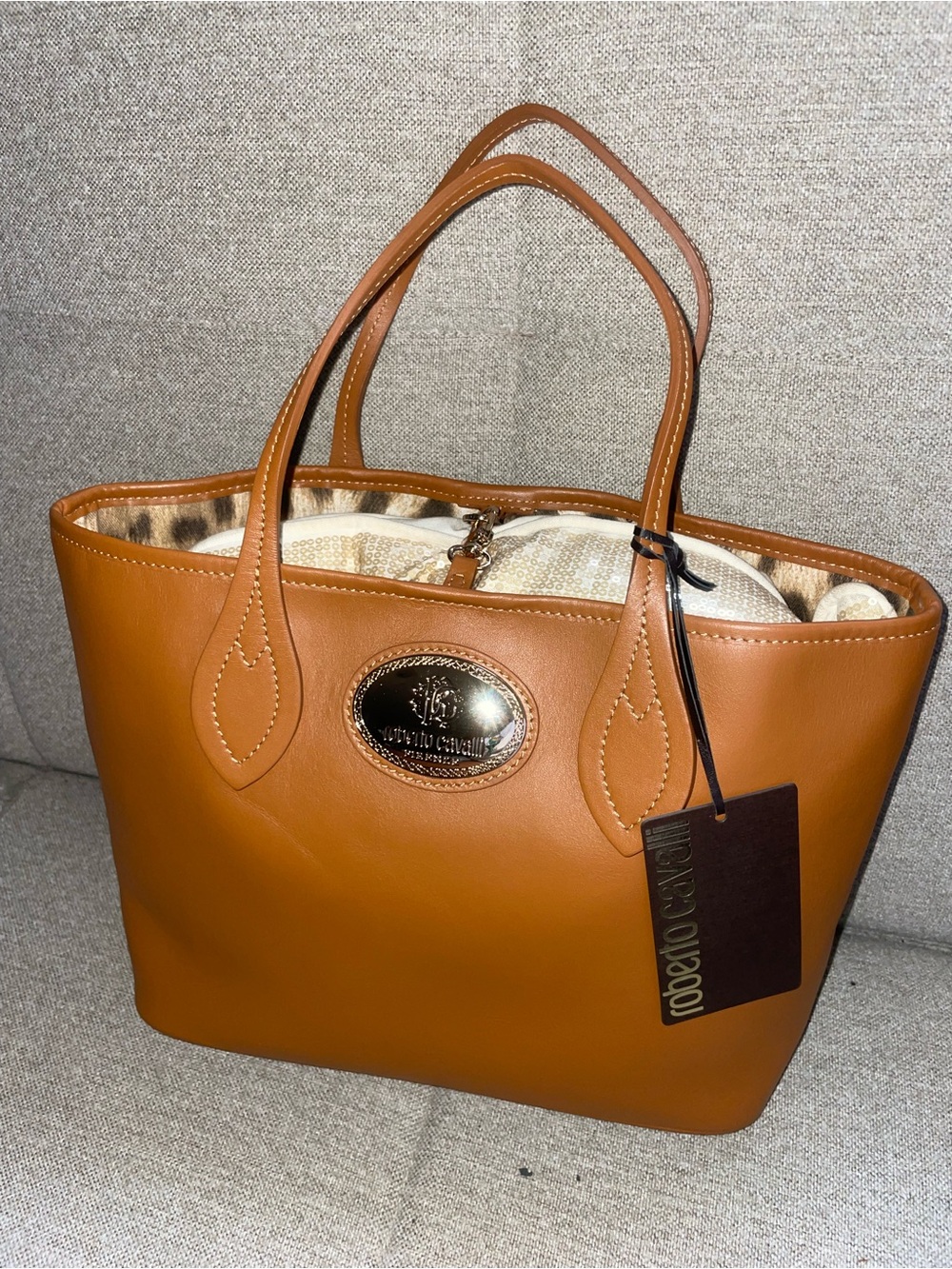 Roberto Cavalli Leather Tote Bag